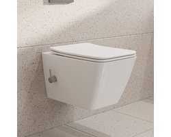 HOROW - Randloos Diepspoel Hangtoilet met Bidet - Soft Close - 51x36x34 cm