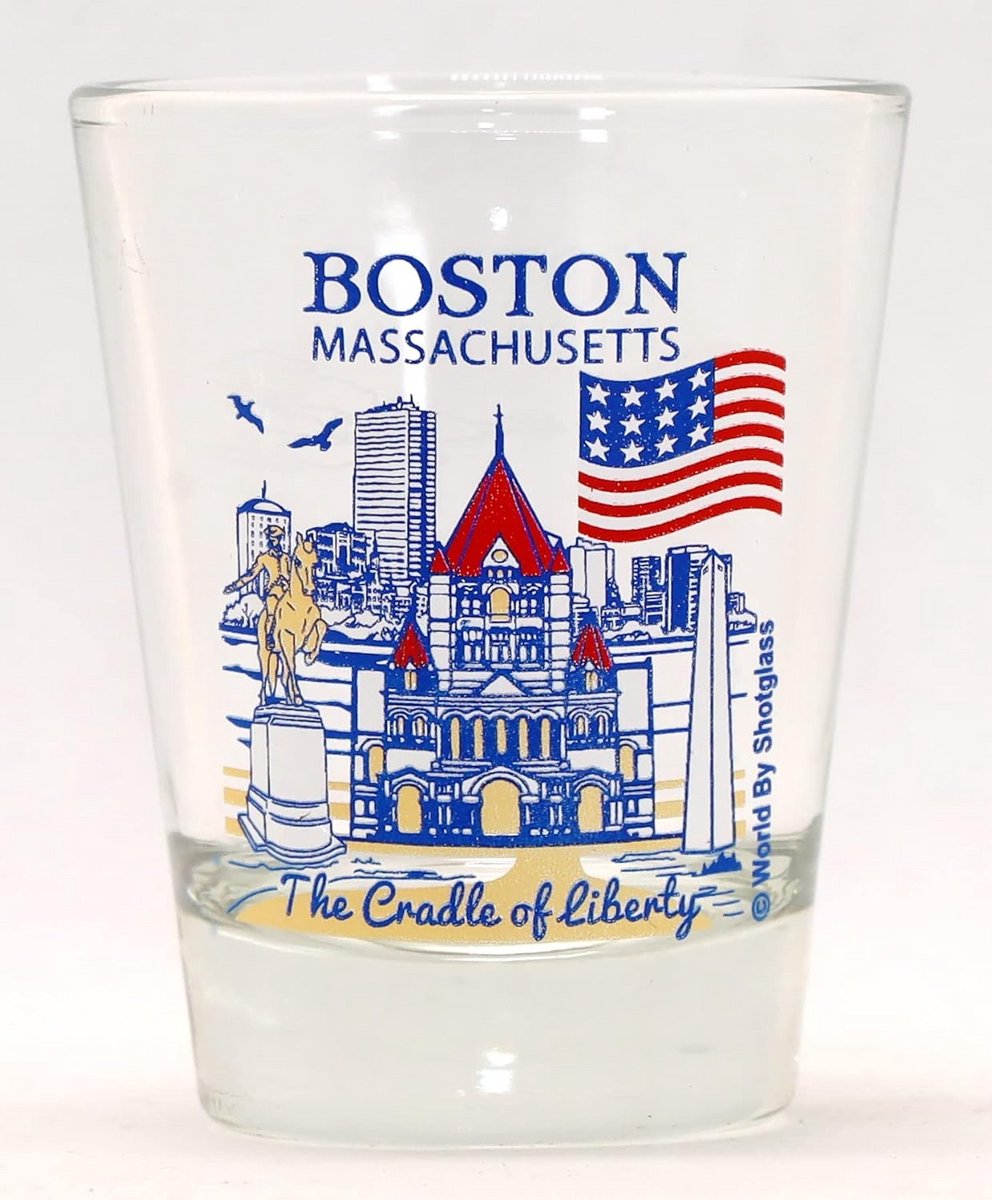 Souvenir Shotglas Boston Massachusetts Verzamelobject