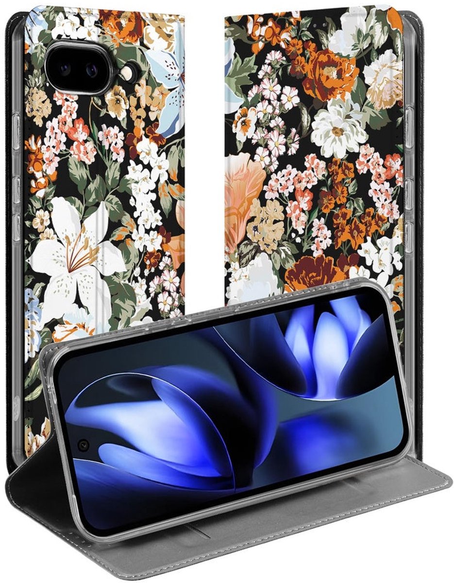 Google Pixel 9a Standcase Hoesje Dark Flowers