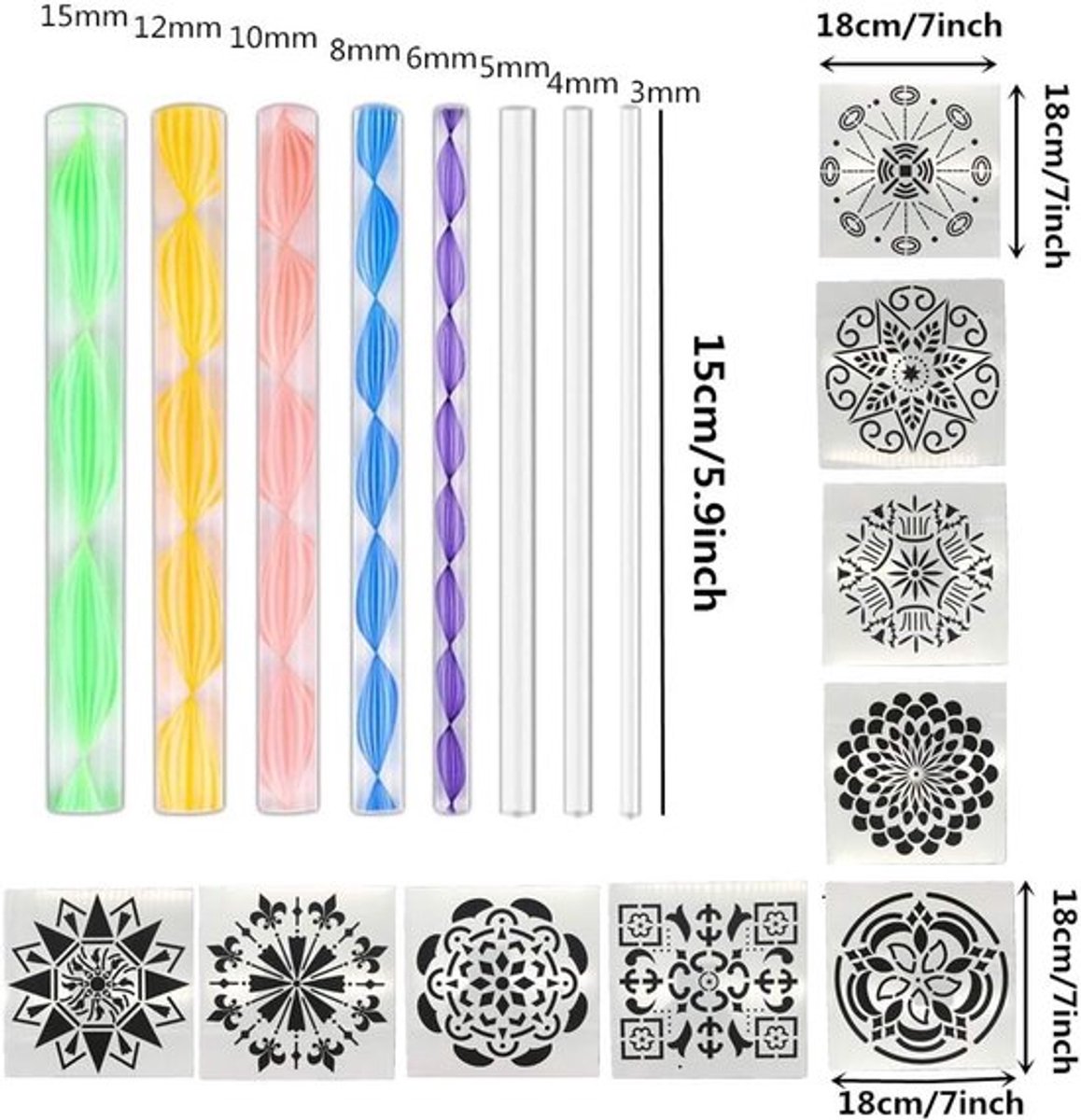 Candala Mandala Stippengereedschap - Kunststof - Pen - Mandala