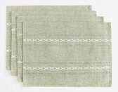Ensemble de 4 sets de table - Sets de table lavables - 30 x 45 cm - Tissu gris lavable en machine - Convient aux tables à manger, cuisines et restaurants