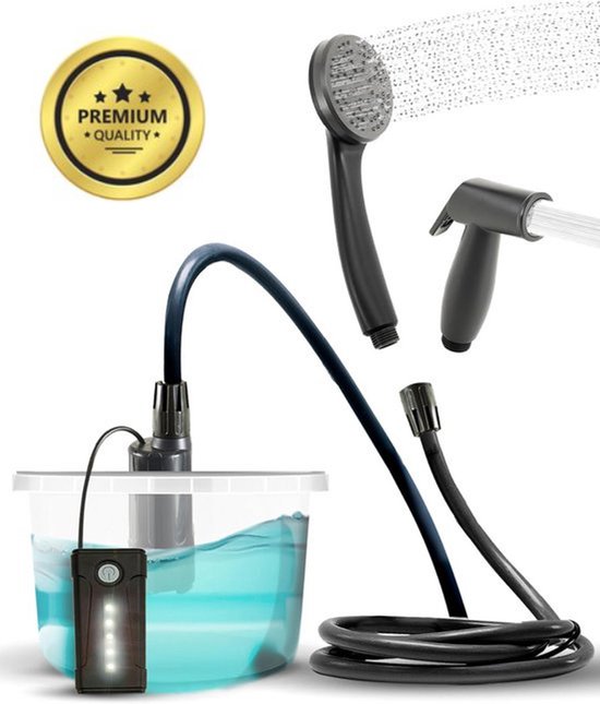 Colapz USB oplaadbare Camping Douche met Douchekop - Campingdouche tot 60 Minuten - Tuindouche met Draaagtas - Buitendouche Oplaadbaar
