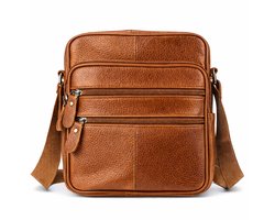 THL Design - Leren Schoudertas Heren / Dames - Kleine tas - Echt Leder - Bruin