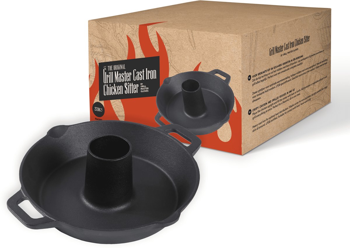 Grill Master Cast Iron Chicken Sitter – Gietijzeren Kip zitter - BBQ accessoires - Bird Sitter Barbecue