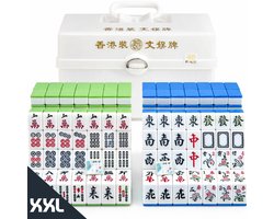 Maomi™ Mahjong Deluxe Set 144 Stenen - 42MM Stenen - 1 Complete Seepset - Luxe Uitgave - 144 Gegrave