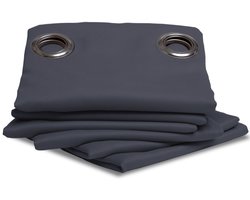 MOONDREAM LumenControl™ Verduisteringsgordijn | Licht+zonwering | EU-fabricaat | Oogjes | Grijs MC713 | 140B x 180L cm