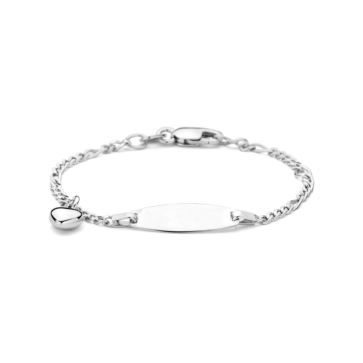 Zilver gerhodineerde graveerarmband hartje 11 - 13 cm - 1342126