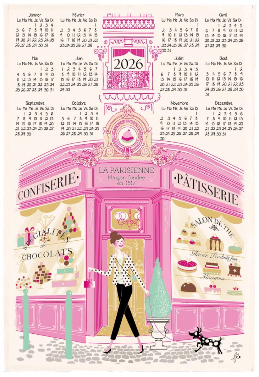 Theedoek patisserie kalender 2026 Winkler