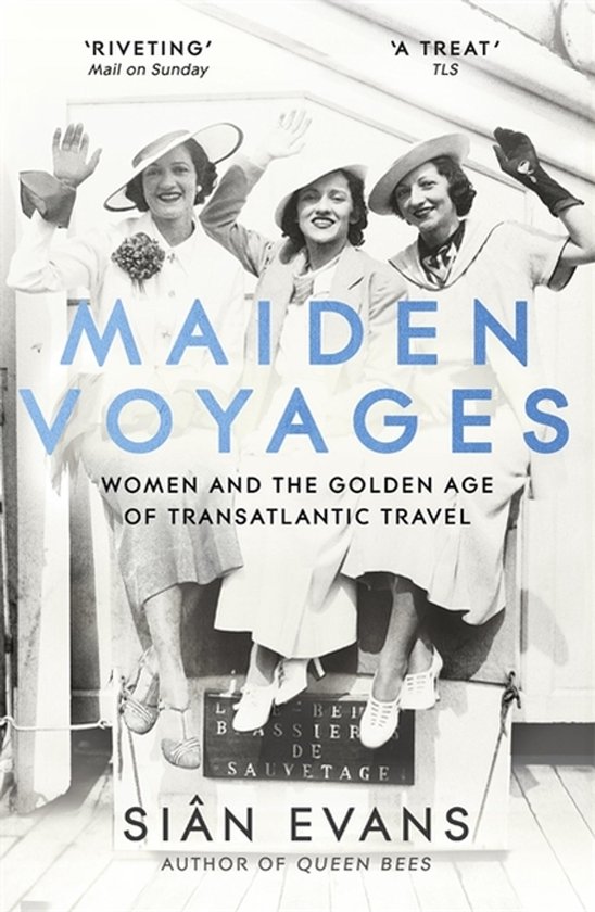 Drie vrouwen in vintage hoeden en kleding, zittend op een schip met de titel 'MAIDEN VOYAGES' boven hen.