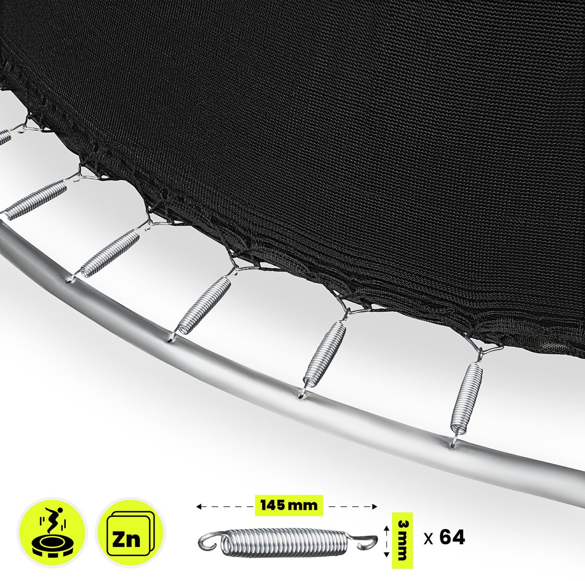 HyperMotion Kindertuintrampoline 3+, trampoline met ladder en binnennet voor huis en tuin, kinderspeelplaats, kindertrampoline, dubbele poten, 366 cm, 12 ft — afbeelding 6