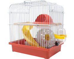 DnA® Hamsterkooi - Hamster Speelgoed - Hamster - Wit en Rood - 29cm x 22cm x 1cm
