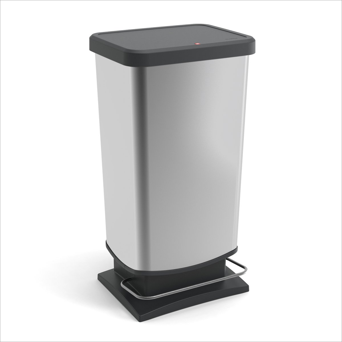 Rotho Paso Plus pedaalemmer - prullenbak - 40 ltr - BPA vrij - Zilver