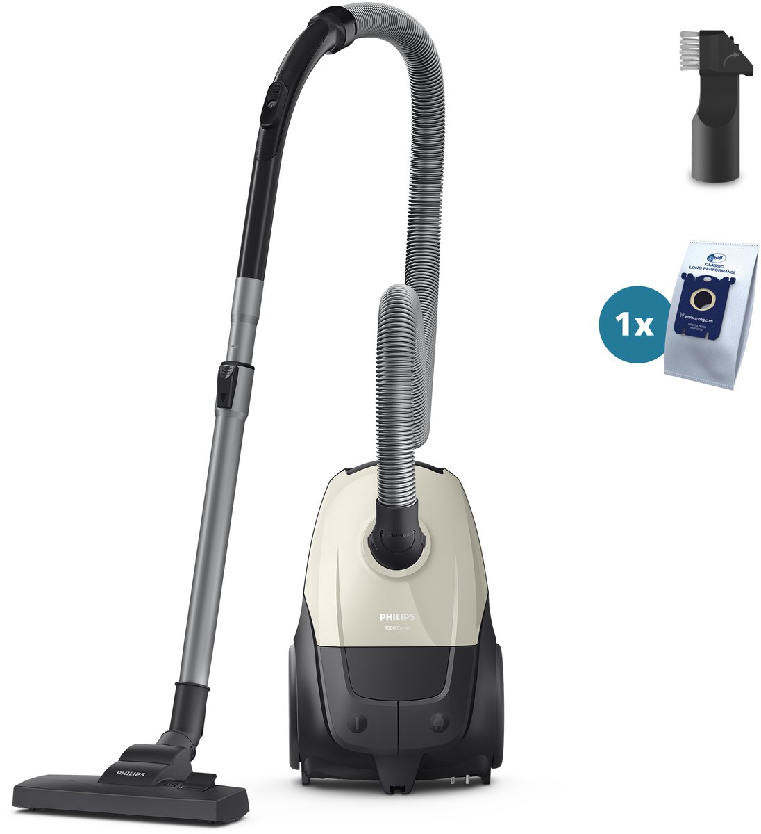 Philips 1000-Serie Stofzuiger met Zak - 750 W - Compact & Lichtgewicht - HEPA-filtersysteem - 9 meter bereik - Inclusief S-Bag - (XD1101/10) — afbeelding 1