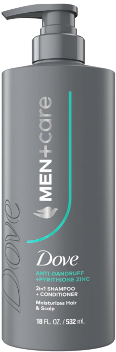 Dove Men+Care 2-in-1 Shampoo & Conditioner Anti-Roos – Dandruff Defense met Pyrithione Zinc – Hydrateert Haar & Hoofdhuid – 532 ml