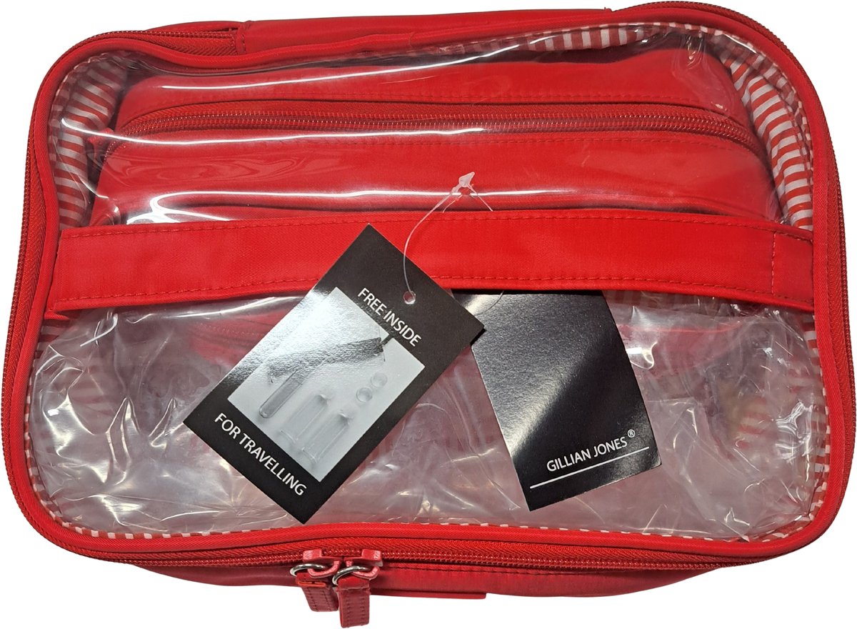 Gillian Jones - Sportline - Reisset - Toilettasset - Box - Make-up tas - Check in set -Afmeting 28 x 19 x 10 cm.