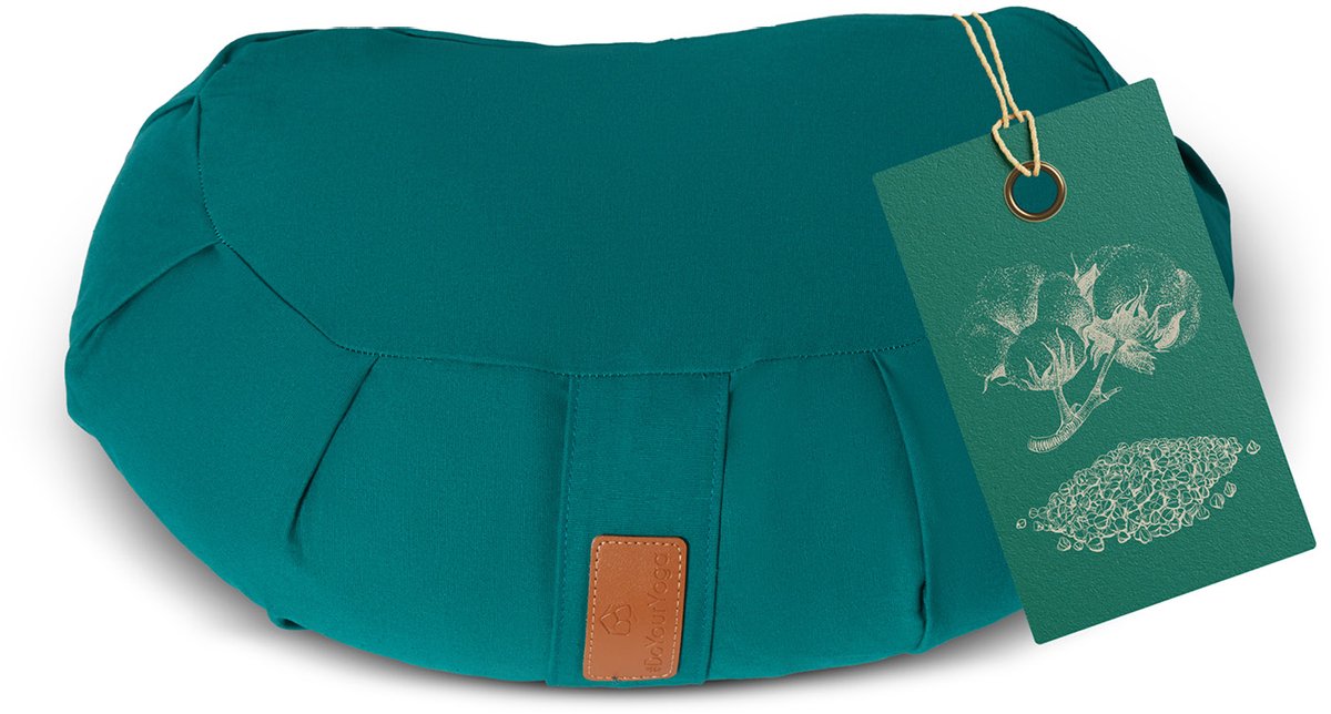 Bol.com #DoYourYoga - Yoga kussen - »Ganesh« - halve maan meditatiekussen met bio-organische boekweit schalen vulling - 45x30x14... aanbieding