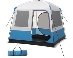 KOMFOTTEU Campingtent, waterdicht, voor 4-5 personen, koepeltent, groot met netdeur en netramen, groepstent familietent, draagbaar, met tas, outdoor tent voor reizen, trekking, kamperen