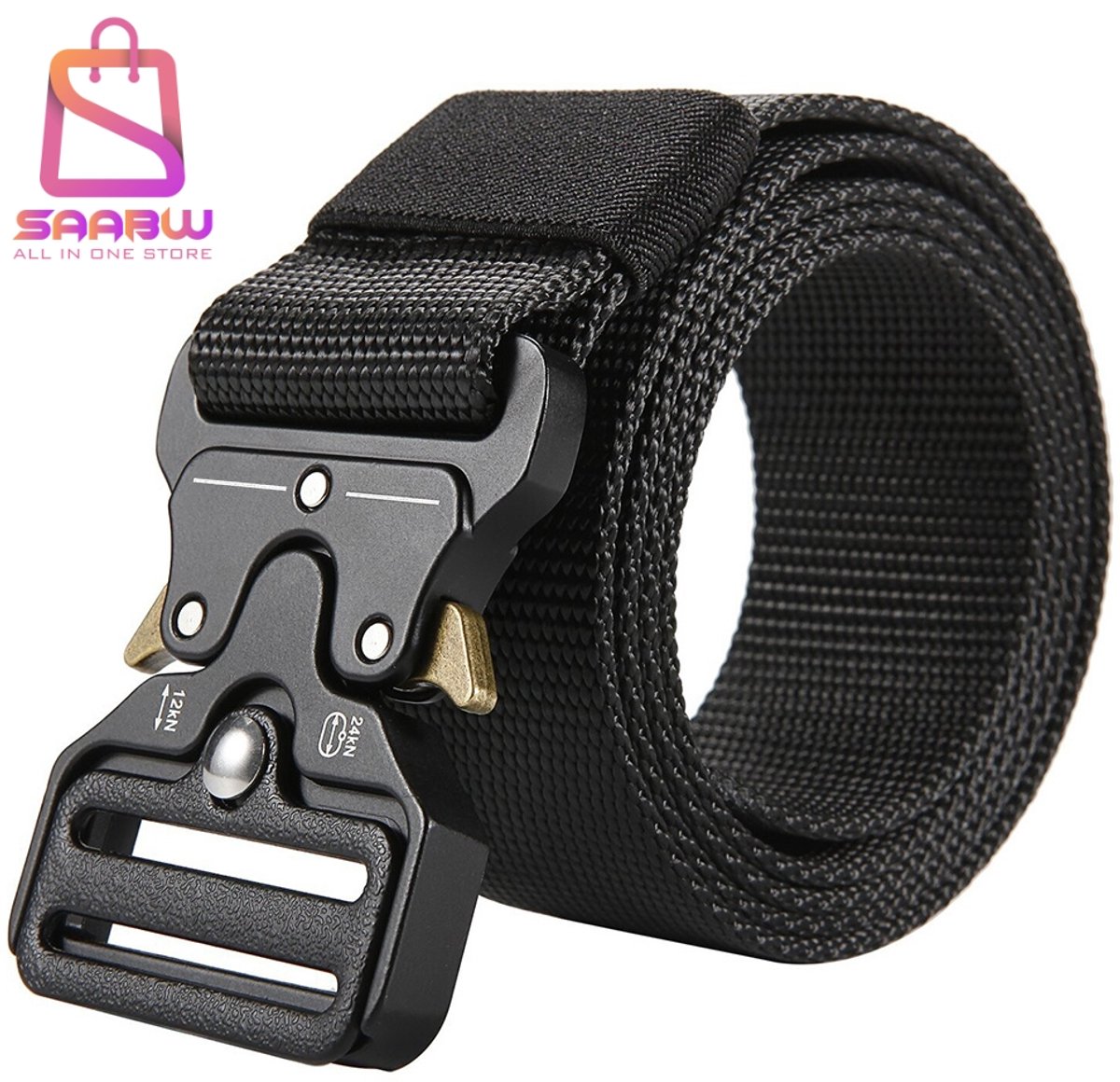 Militaire Tactische Riem met QR-Snelgesp – Verstelbaar en Slijtvast – Voor Outdoor, Survival & Security – Zwart – tactical belt – militaire riem – tactical belt – 42077
