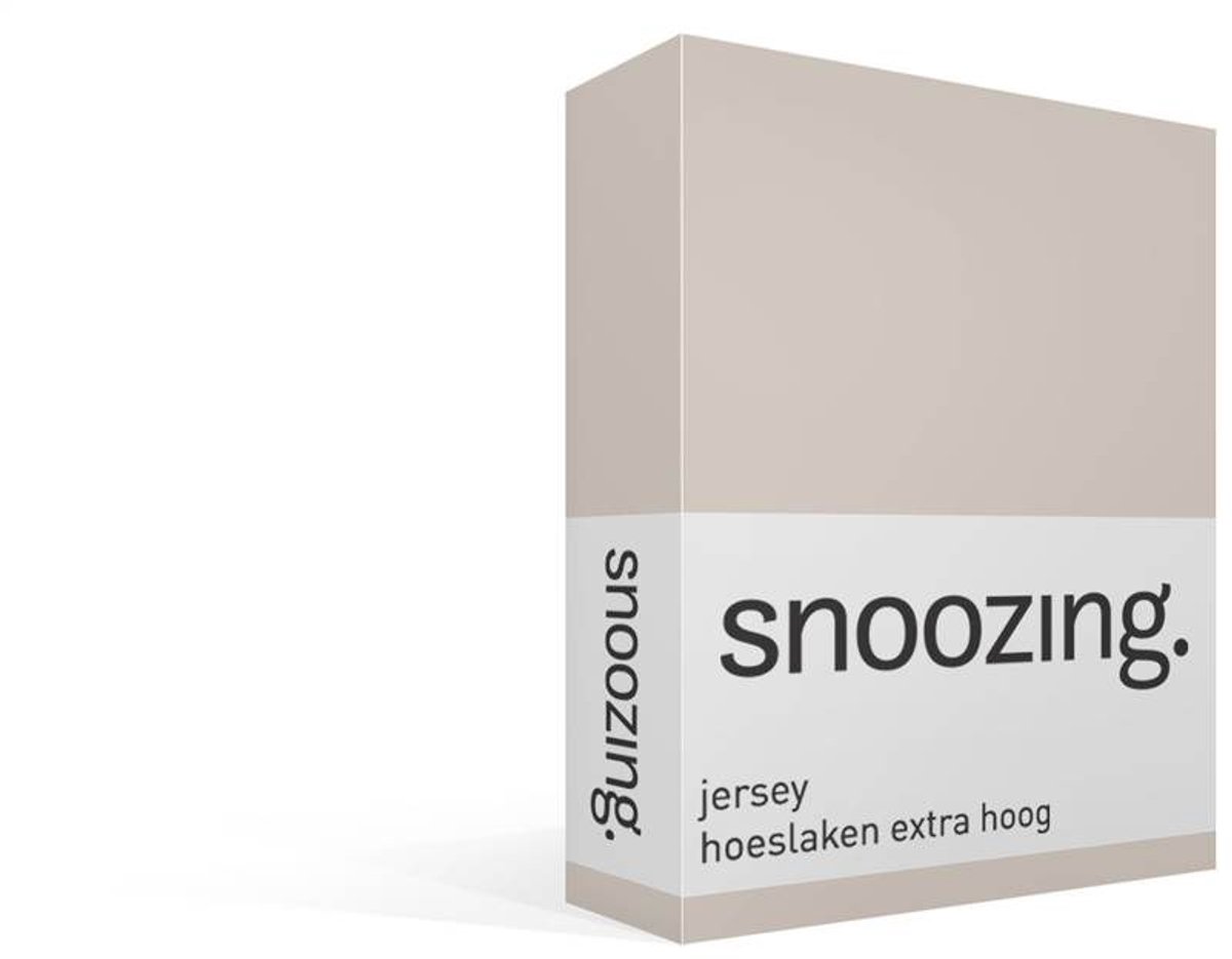 Snoozing jersey hoeslaken extra hoog - 140x200 cm - Tweepersoons - Zand