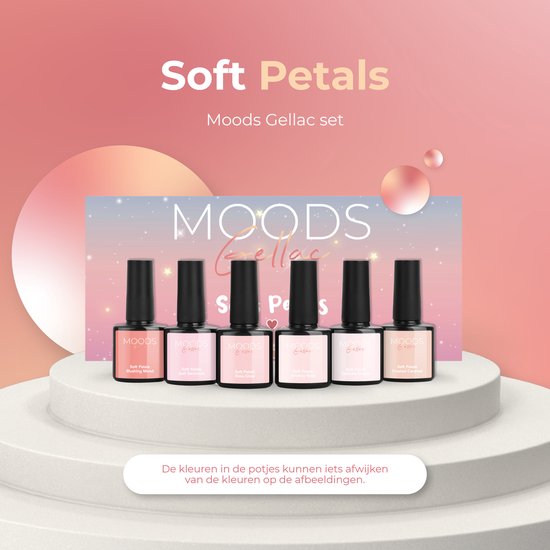 Moods Gellac 6-delige Set - Gellak Starterspakket - Gel Nagellak - 8ML - Soft Petals - Gellac - Nagels - Chique Kleuren - HEMA- & TPO-vrij
