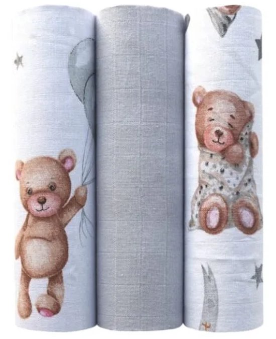 ANDER™ Hydrofiele Babydoeken Set van 3 Zachte Babydoeken / Inbakerdoeken (60 × 80 cm) van Merkloos — afbeelding 3