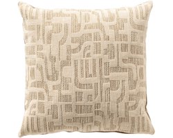 Dutch Decor FABIA - sierkussen 45x45 cm - Sesame - bruin, beige - Inclusief binnenkussen - Luxe kussens voor woonkamer & bank