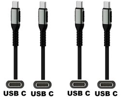 2 stuks OneOne 0,25m oplaadkabel. Sterke USB C naar C kabel. Stevig laadkabel snoer past op Samsung Galaxy S10, S10e, Galaxy S20, S21, Galaxy S22, S23, S24, Galaxy S25, S26 (Edge, FE, Lite, Plus +, Ultra)
