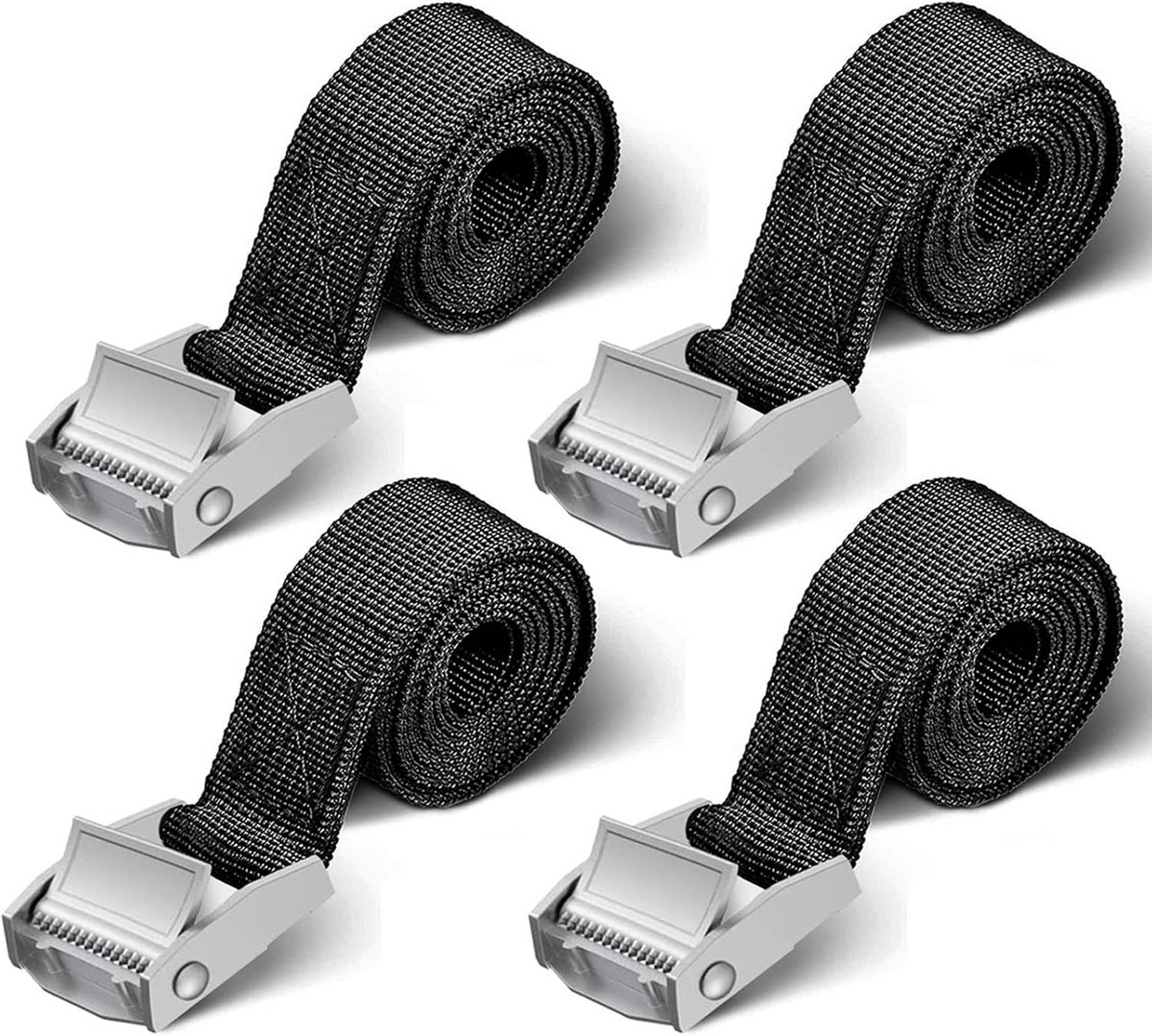 Robuuste Spanbanden voor Motorfiets en Fietsendrager - 4 Stuks, 250 kg, 1 m & 2 m