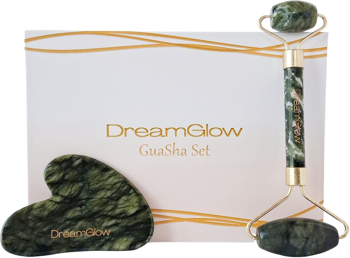 DreamGlow Gezichtsroller & Gua Sha Set – Jade
