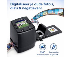 Diascanner 35mm & 135 Negatiefscanner – 1800 DPI Filmscanner – Converteert Dia en Negatieven naar JPEG – Standalone Scanner met SD-kaart – Geen Computer Nodig