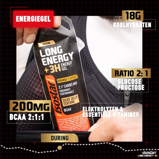 Isostar Long Energy 3H+ - Gel - Orange - 12 x 40 gr van Merkloos — afbeelding 3