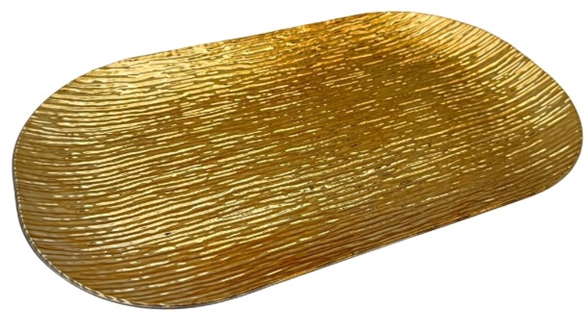 Serveerschaal Ovaal Ribbel Goud - 35cm