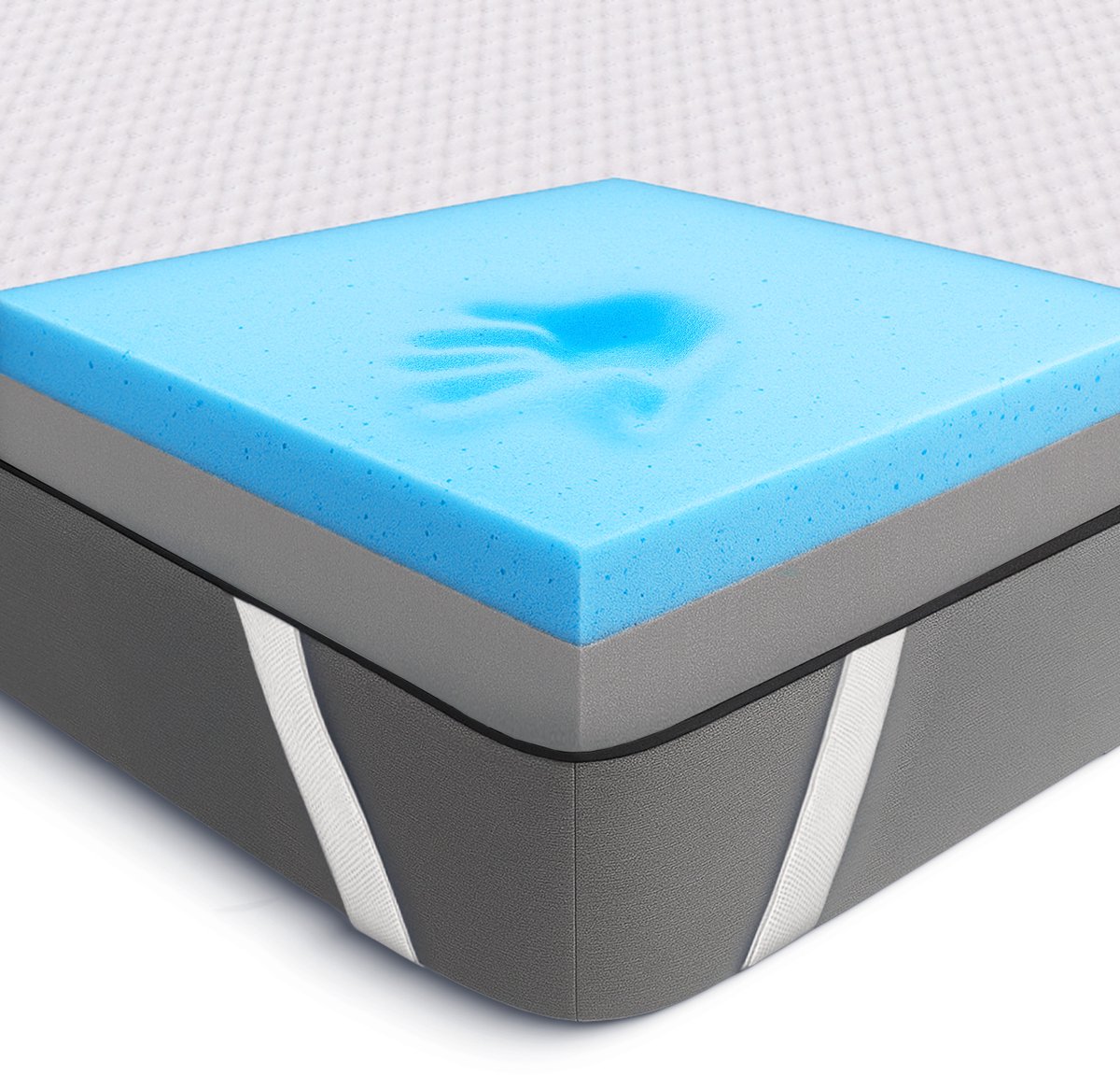 2-in-1 Traagschuim Topdekmatras 140x200 – Gel Matrastopper met Keerbare Hardheid – Ademend, Koel & Ergonomisch voor Optimaal Slaapcomfort