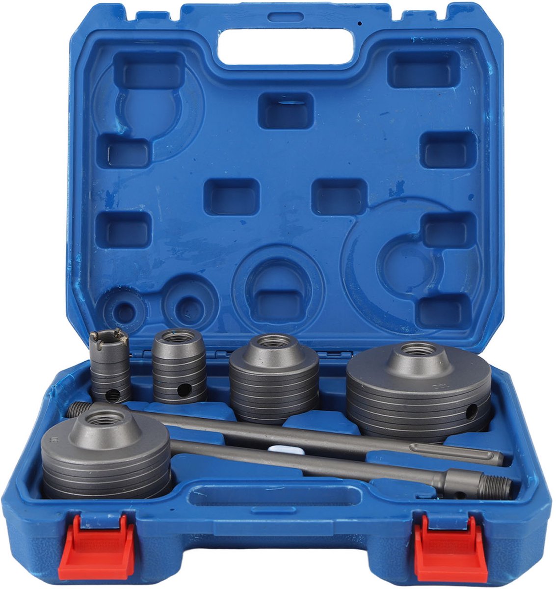 Concrete Gatzaag Set – 5-delig 30–100 mm – Gaten boren in beton – SDS Plus & Max – Bouw & renovatie