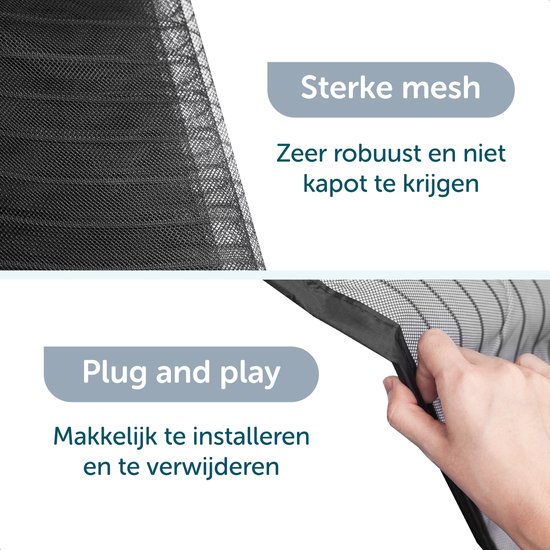 ForDig Vliegengordijn 95x235 cm - Glasvezel A-kwaliteit - Luxe Deurhor Magnetisch - Horgordijn – Vliegengordijn – Hordeur - Zwart