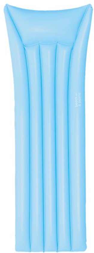 Blauw luchtbed van Beach & Palms met ribbels, 177 x 67 x 19 cm.