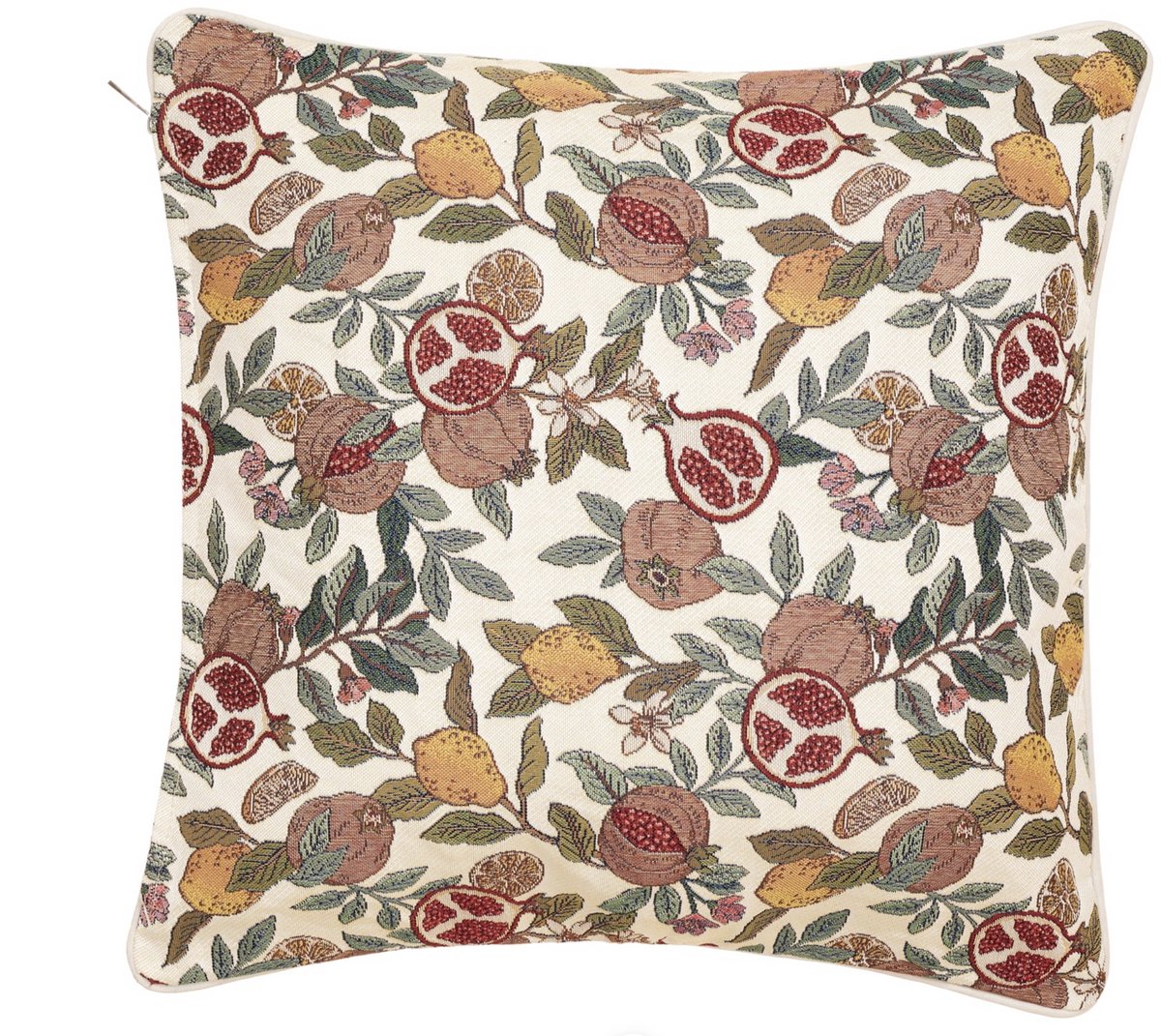 Signare Kussenhoes - Gobelinstof - Pomegranate & Lemon – William Morris - 45x45 cm creme