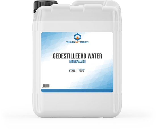 Gedestilleerd water - Gedemineraliseerd water - Osmose water - Strijkwater - 5 liter