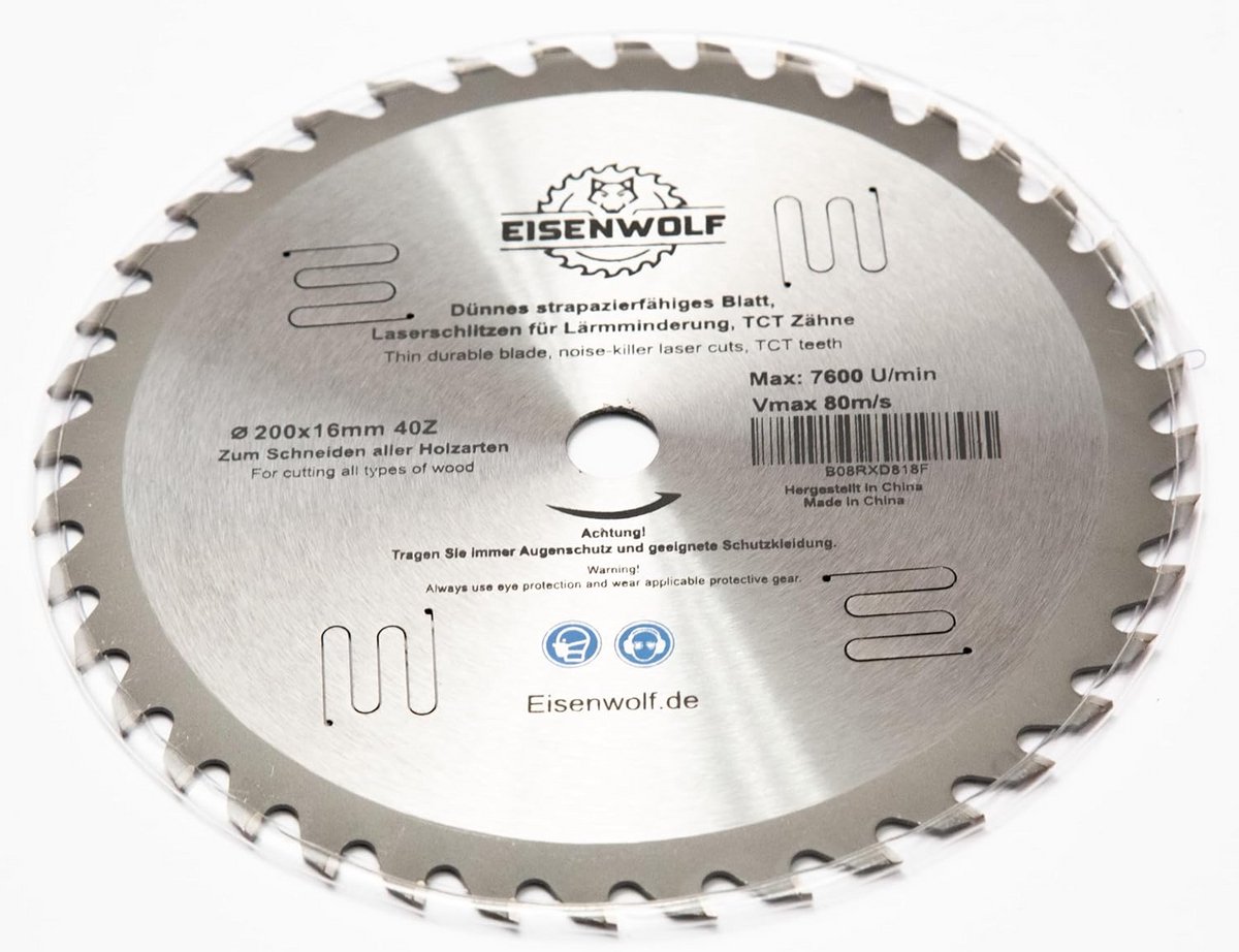 200 x 16mm Cirkelzaagblad met 40 Tanden - Hoogwaardige Zaag voor Houtbewerking