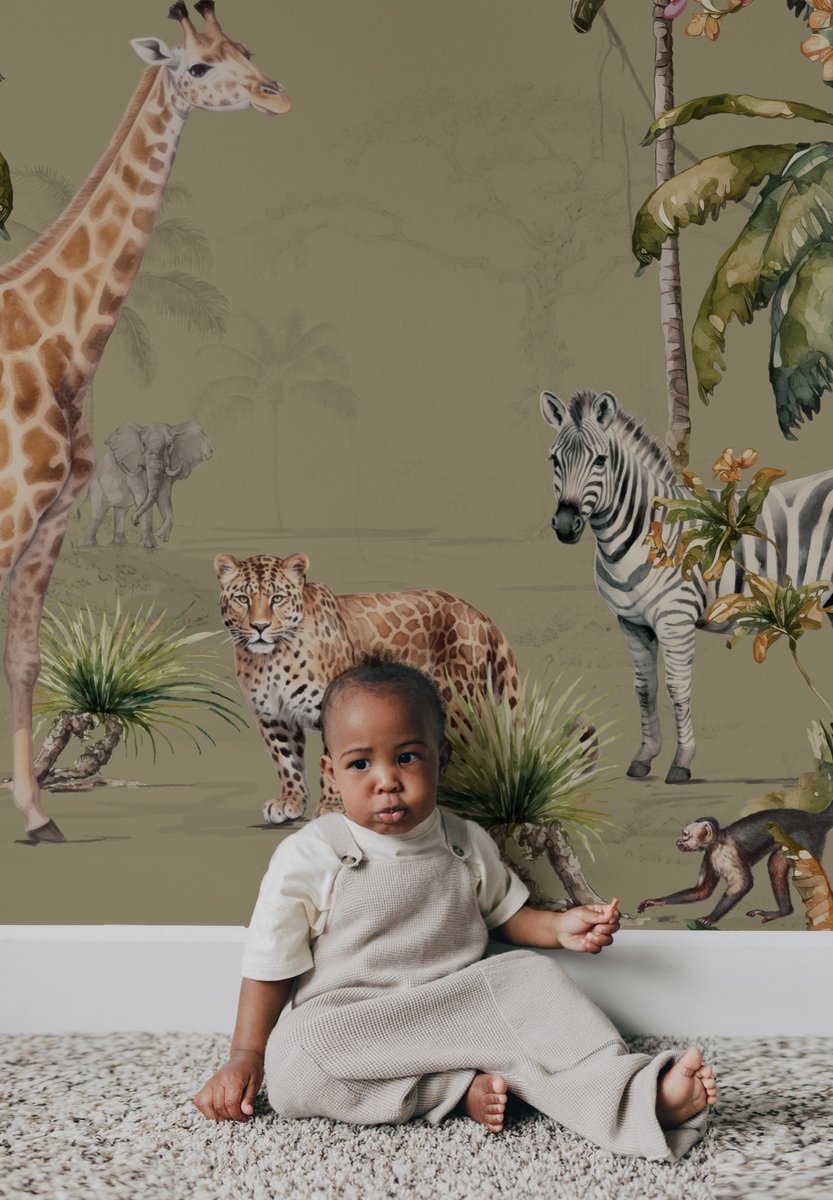 Whymsical Wildlife Army 400cm breed x 280cm hoog