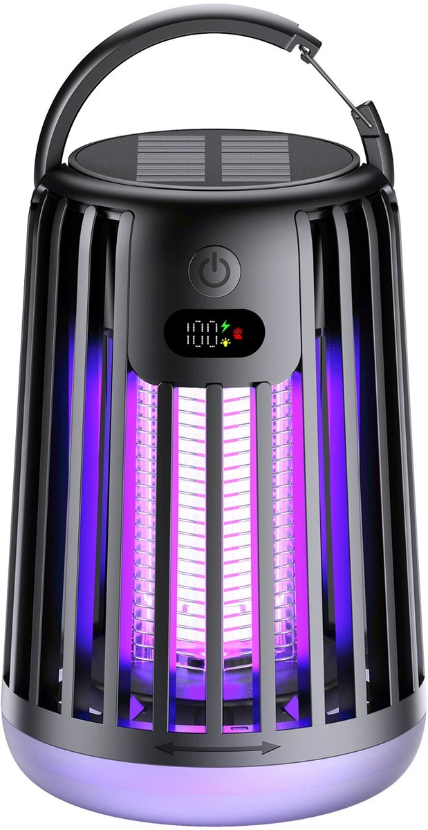Muggenlamp op zonne-energie - Muggenlamp - Vliegenlamp - Vliegenvanger - Muggenvanger - Elektrische Muggenverdelger voor Binnen en Buiten - Voor grote ruimtes - schoonmaakborstel