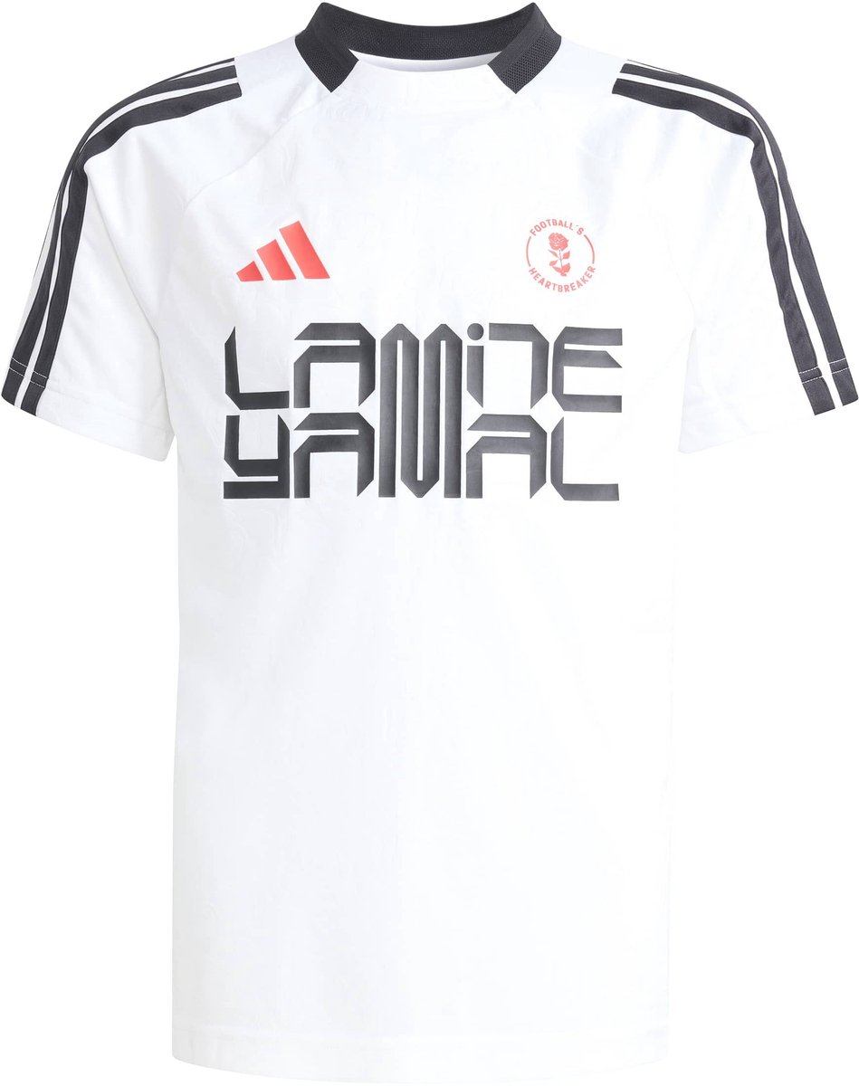 ADIDAS - ly hot tee y - T-shirt voetbal train km jonge - Wit