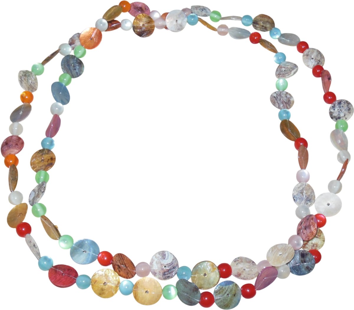 Ketting met kraaltjes en pailletten diverse kleuren