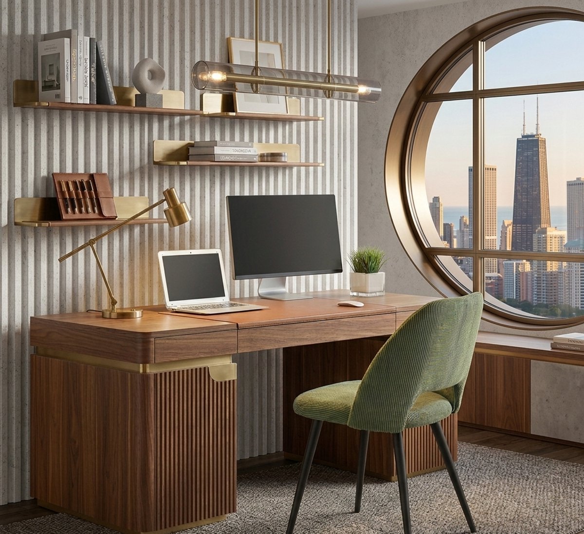 Milano Luxe Eetkamerstoelen Set van 4 – Groen Gestreept Fluweel – Metalen Poten – Moderne Design Stoelen met Ergonomische Rugleuning en Uitsparing - Casa Serena – Afmetingen op aanvraag – Casa Dorada