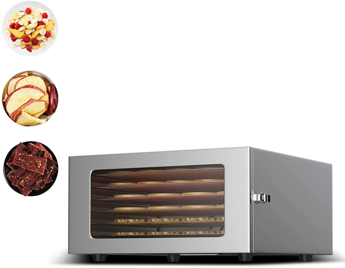 Zolara 6-Laags Voedseldroger - Droogoven - Intelligente Dehydrator - Voor Fruit, Groenten, Vlees en Kruiden - (400W, 30–90°C)