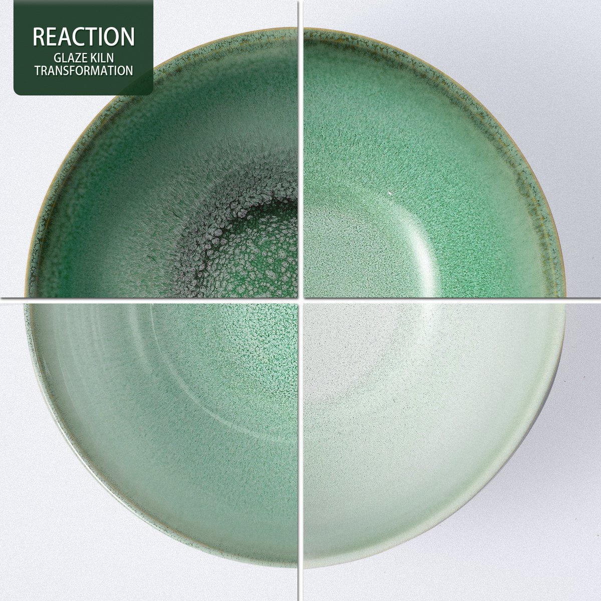 Set van 6 Kommen (Ø13,5cm / 580ml) Ontbijtkommen, Mueslikom, Dipschaaltjes, Soepkom, dubbel reactief glazuur, serviesset 6 persoons, Geschikt voor restaurants, familiefeesten, banketten en picknicks, Magnetron-vaatwasserbestendig, Keramiek — afbeelding 3