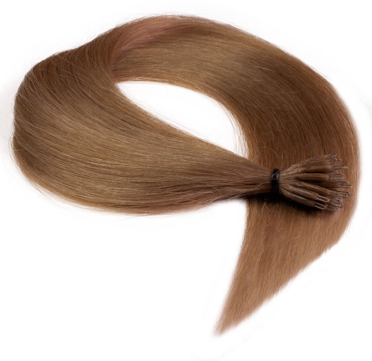 hair2heart Premium Nanoring Extensions Echt haar glad - 25 strengen 1 g 60 cm 8/1 lichtblond as