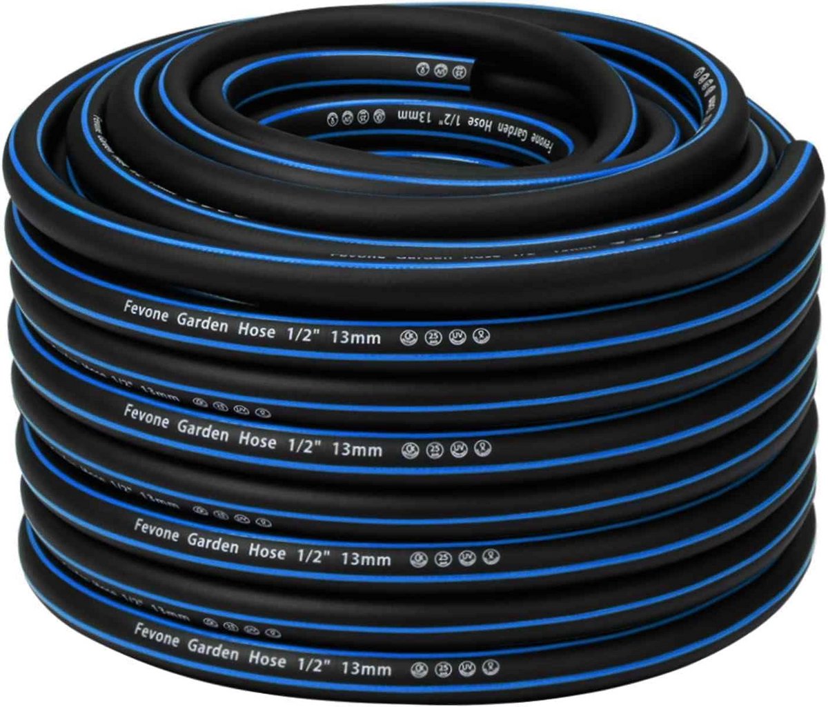 Tuinslang 30 m, 1/2 inch (13 mm), 4-laags, hoogbelastbaar, flexibel, duurzaam, multifunctioneel, voor binnen en buiten gebruik