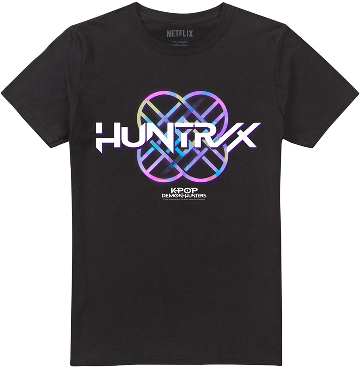 Kpop Demon Hunters Huntrix Huntrx Pastel Logo Heren T-Shirt - Zwart - L