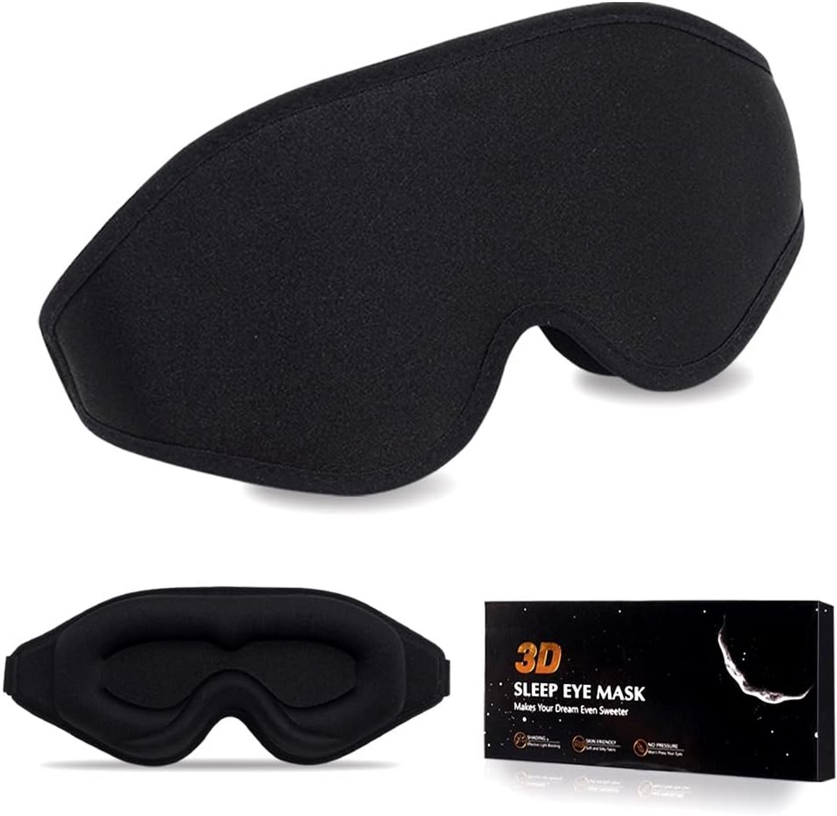 3D Lichtblokkerend Slaapmasker voor Optimale Zichtcomfort